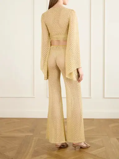 Missoni Cropped Metallic Crochet-knitted Wrap Top | Thumbnail 3