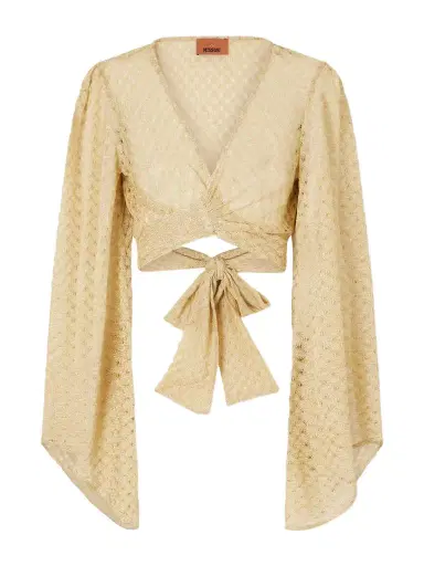 Missoni Cropped Metallic Crochet-knitted Wrap Top | Thumbnail 1