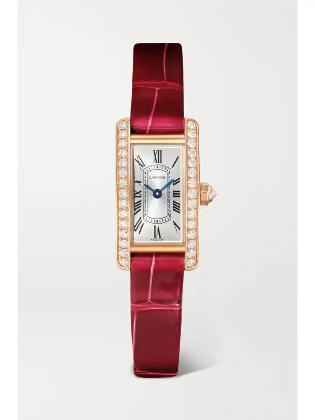 Cartier Tank Américaine Mini 18-karat Rose Gold Diamond Watch