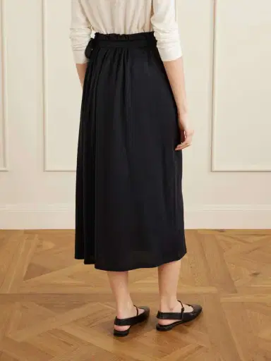 TOTEME Organic Cotton And Silk-blend Wrap Midi Skirt | Thumbnail 4