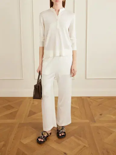 TOTEME Cotton And Silk-blend Straight-leg Pants | Thumbnail 2