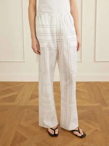 TOTEME Embroidered Organic Cotton And Lyocell-blend Wide-leg Pants | Thumbnail 3 TOTEME Embroidered Organic Cotton And Lyocell-blend Wide-leg Pants | Thumbnail 3