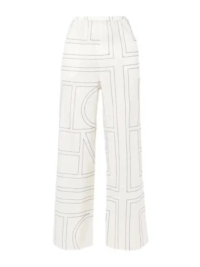 TOTEME Embroidered Organic Cotton And Lyocell-blend Wide-leg Pants