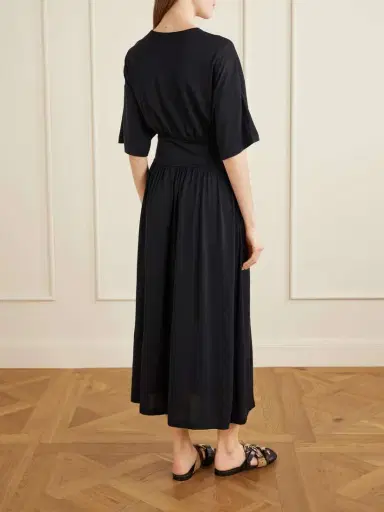 TOTEME Cotton And Silk-blend Midi Dress | Thumbnail 3 TOTEME Cotton And Silk-blend Midi Dress | Thumbnail 3