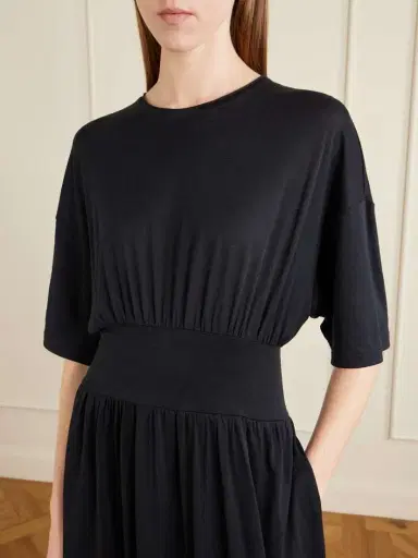 TOTEME Cotton And Silk-blend Midi Dress | Thumbnail 4 TOTEME Cotton And Silk-blend Midi Dress | Thumbnail 4