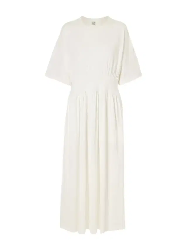 TOTEME Gathered Organic Cotton And Silk-blend Midi Dress