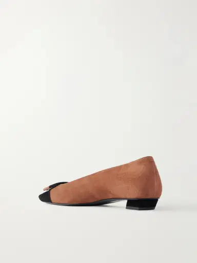 Roger Vivier Belle Vivier Buckled Two-tone Suede Ballet Flats | Thumbnail 3
