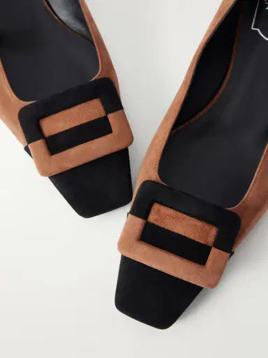 Roger Vivier Belle Vivier Buckled Two-tone Suede Ballet Flats | Thumbnail 5