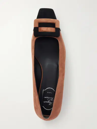 Roger Vivier Belle Vivier Buckled Two-tone Suede Ballet Flats | Thumbnail 6