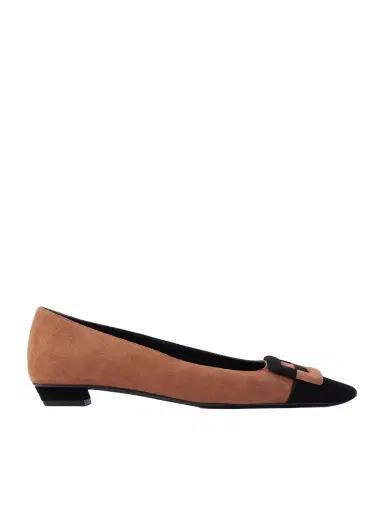 Roger Vivier Belle Vivier Buckled Two-tone Suede Ballet Flats | Thumbnail 1