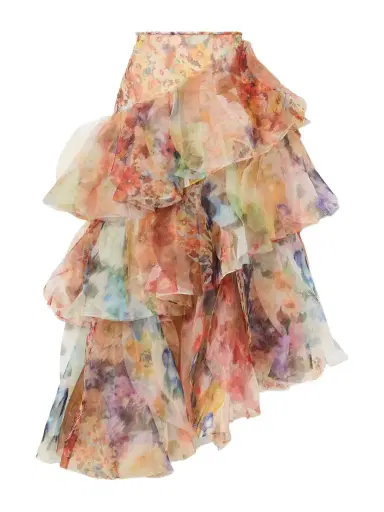Zimmermann Luna Ruffled Chiffon Midi Skirt | Thumbnail 1 Zimmermann Luna Ruffled Chiffon Midi Skirt | Thumbnail 1