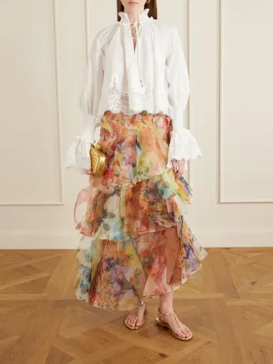 Zimmermann Lace-trimmed Shirred Cotton Blouse | Thumbnail 2 Zimmermann Lace-trimmed Shirred Cotton Blouse | Thumbnail 2