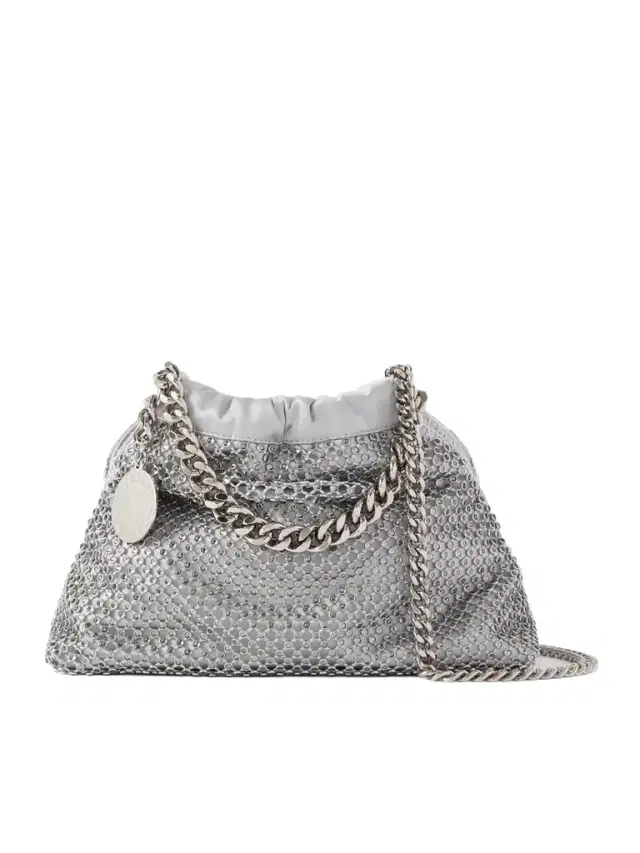 Falabella Mini Crystal And Mesh Drawstring Bag
