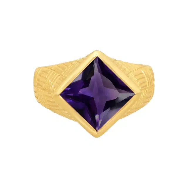 Suna Suna 18K Yellow Gold Parquet Amethyst Statement Ring Sz. 6.25 by The Solist