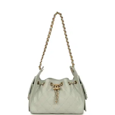 Chanel Chanel Mini 25 Hobo Bag Light Green Caviar Antique Gold Hardware | Thumbnail 6 Chanel Chanel Mini 25 Hobo Bag Light Green Caviar Antique Gold Hardware | Thumbnail 6
