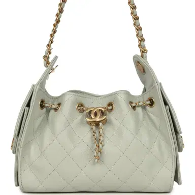 Chanel Chanel Mini 25 Hobo Bag Light Green Caviar Antique Gold Hardware | Thumbnail 1 Chanel Chanel Mini 25 Hobo Bag Light Green Caviar Antique Gold Hardware | Thumbnail 1