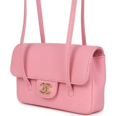 Chanel Chanel Mini Preppy Coco Clutch with Straps Pink Shiny Caviar Brushed Gold Hardware | Thumbnail 5 Chanel Chanel Mini Preppy Coco Clutch with Straps Pink Shiny Caviar Brushed Gold Hardware | Thumbnail 5