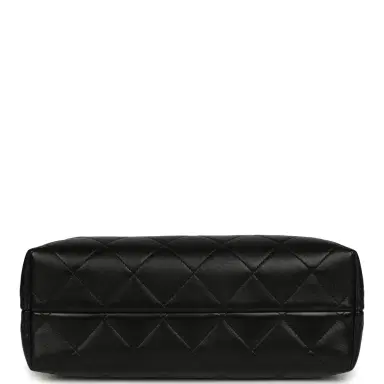 Chanel Chanel Small Coco Base Hobo Bag Beige Canvas and Black Shiny Lambskin Gold Hardware | Thumbnail 6