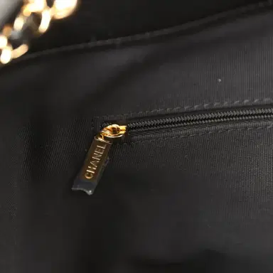 Chanel Chanel Small Coco Base Hobo Bag Beige Canvas and Black Shiny Lambskin Gold Hardware | Thumbnail 10