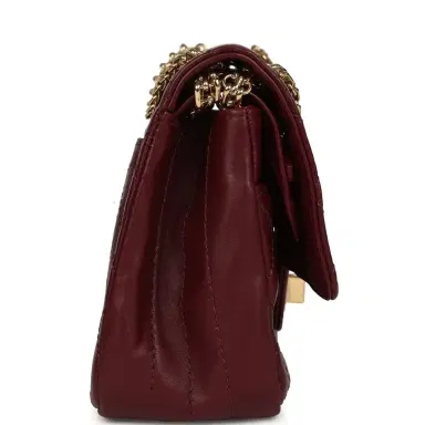 Chanel Chanel Small Reissue 225 2.55 Crush Double Flap Bag Burgundy Lambskin Gold Hardware | Thumbnail 3 Chanel Chanel Small Reissue 225 2.55 Crush Double Flap Bag Burgundy Lambskin Gold Hardware | Thumbnail 3