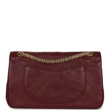 Chanel Chanel Small Reissue 225 2.55 Crush Double Flap Bag Burgundy Lambskin Gold Hardware | Thumbnail 4 Chanel Chanel Small Reissue 225 2.55 Crush Double Flap Bag Burgundy Lambskin Gold Hardware | Thumbnail 4