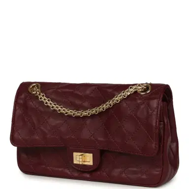 Chanel Chanel Small Reissue 225 2.55 Crush Double Flap Bag Burgundy Lambskin Gold Hardware | Thumbnail 5 Chanel Chanel Small Reissue 225 2.55 Crush Double Flap Bag Burgundy Lambskin Gold Hardware | Thumbnail 5