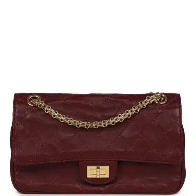 Chanel Chanel Small Reissue 225 2.55 Crush Double Flap Bag Burgundy Lambskin Gold Hardware | Thumbnail 1 Chanel Chanel Small Reissue 225 2.55 Crush Double Flap Bag Burgundy Lambskin Gold Hardware | Thumbnail 1