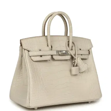 HERMÈS Hermes Birkin 25 Beton Matte Alligator Palladium Hardware | Thumbnail 2