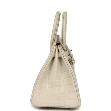 HERMÈS Hermes Birkin 25 Beton Matte Alligator Palladium Hardware | Thumbnail 3