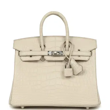 HERMÈS Hermes Birkin 25 Beton Matte Alligator Palladium Hardware | Thumbnail 1