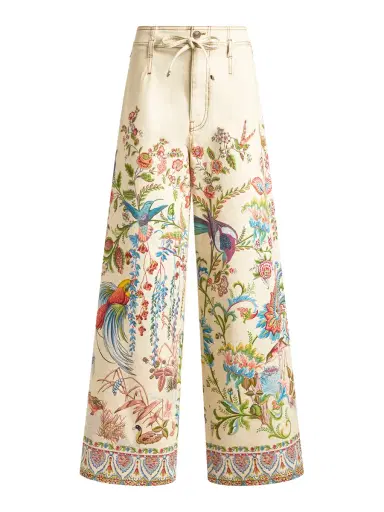 Etro Belted Floral Wide-Leg Jeans | Thumbnail 1 Etro Belted Floral Wide-Leg Jeans | Thumbnail 1