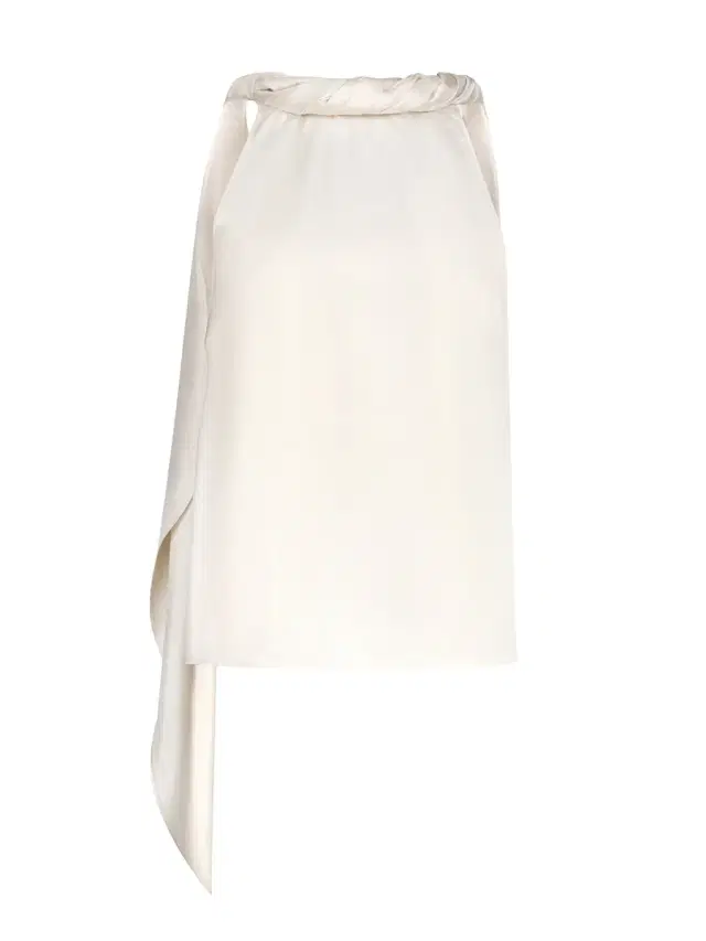 Wilma Twisted Collar Silk Top