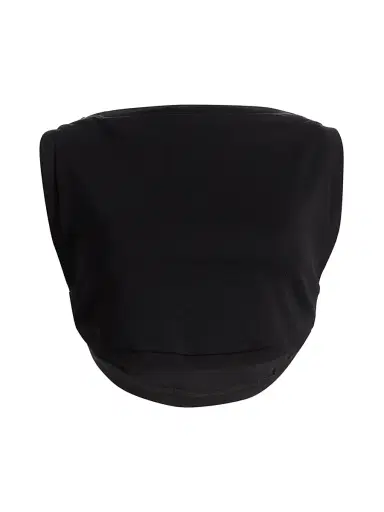 A.L.C. Women's Mae Draped Cotton Crop Tank - Black - Size Large | Thumbnail 1