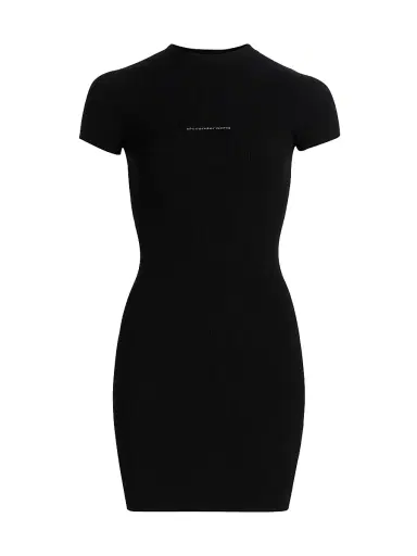 Alexander Wang Women's Jacquard Logo Crewneck Minidress - Black | Thumbnail 1 Alexander Wang Women's Jacquard Logo Crewneck Minidress - Black | Thumbnail 1