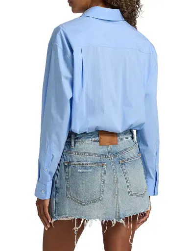 Alexander Wang Women's Pre-Styled Button-Front Skort Romper - Authentic Light Indigo | Thumbnail 5