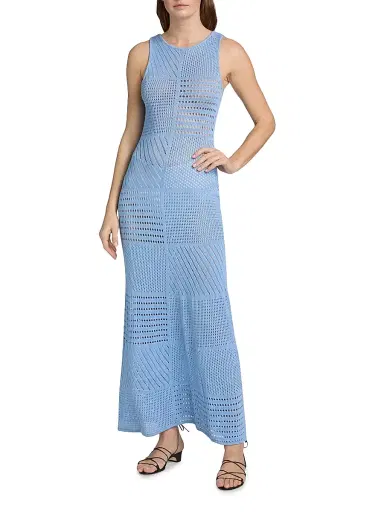 Solid & Striped Women's The Morenzo Knit Cover-Up Maxi Dress - Blue Lagoon - Size Large | Thumbnail 2