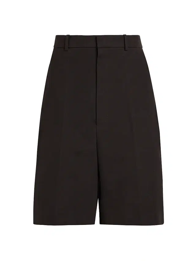 Bottega Veneta Men's Gabardine Cotton Shorts - Dark Carrubo