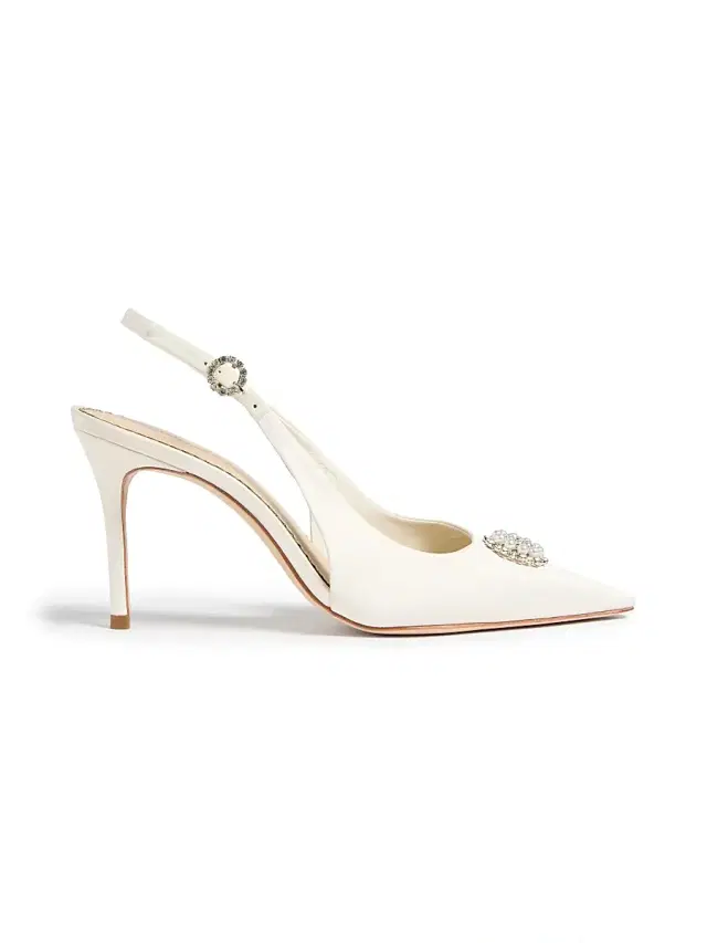 Women's Claire 85MM Crystal Brooch Satin Slingback Pumps -