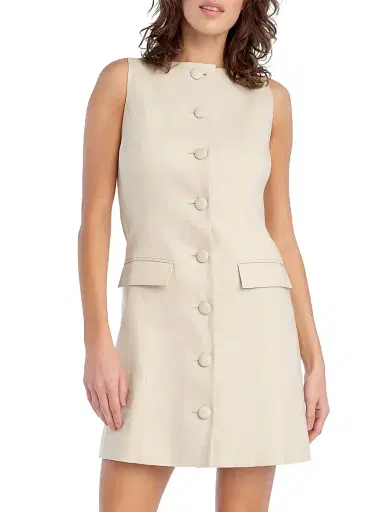 Favorite Daughter Women's The Cece Linen-Blend Minidress - Light Khaki - Size 14 | Thumbnail 3 Favorite Daughter Women's The Cece Linen-Blend Minidress - Light Khaki - Size 14 | Thumbnail 3