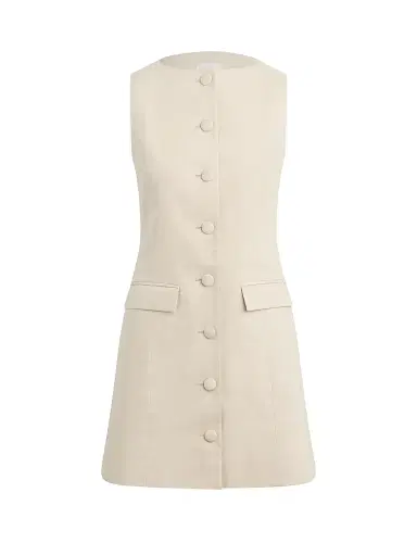 Favorite Daughter Women's The Cece Linen-Blend Minidress - Light Khaki - Size 14 | Thumbnail 1 Favorite Daughter Women's The Cece Linen-Blend Minidress - Light Khaki - Size 14 | Thumbnail 1