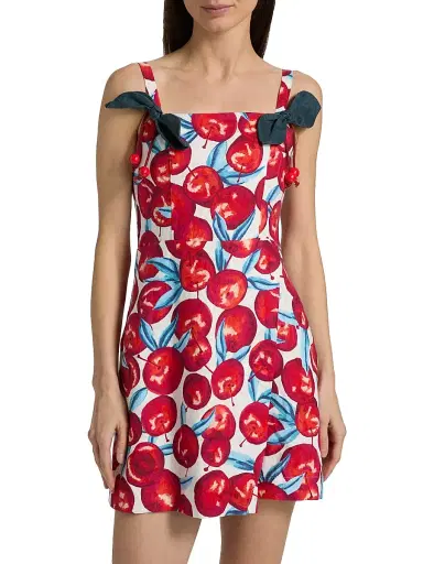 Farm Rio Women's Cherry Blossom Linen A-Line Minidress - Cream - Size XL | Thumbnail 3 Farm Rio Women's Cherry Blossom Linen A-Line Minidress - Cream - Size XL | Thumbnail 3