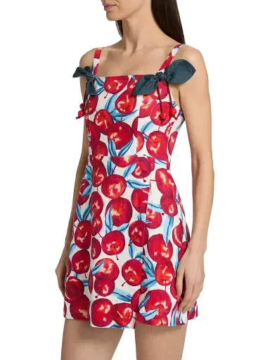 Farm Rio Women's Cherry Blossom Linen A-Line Minidress - Cream - Size XL | Thumbnail 4 Farm Rio Women's Cherry Blossom Linen A-Line Minidress - Cream - Size XL | Thumbnail 4