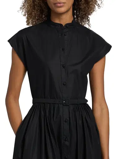 Adam Lippes Women's Genevieve Cotton Poplin Shirtdress - Black - Size 2 | Thumbnail 7