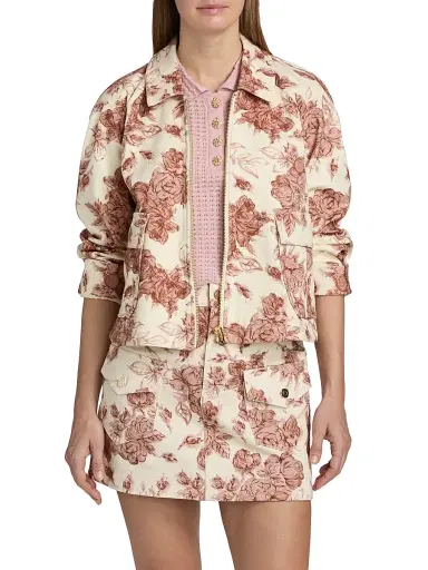 Cara Cara Women's Andrew Trapeze Crop Jacket - Tossed Floral Ginger - Size Medium | Thumbnail 3