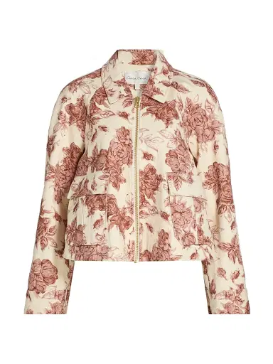 Cara Cara Women's Andrew Trapeze Crop Jacket - Tossed Floral Ginger - Size Medium | Thumbnail 1