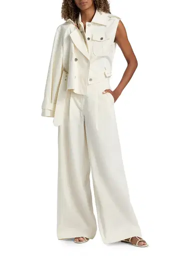 DEREK LAM 10 CROSBY Women's Juliana Twill Wide-Leg Trousers | Thumbnail 2 DEREK LAM 10 CROSBY Women's Juliana Twill Wide-Leg Trousers | Thumbnail 2