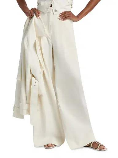 DEREK LAM 10 CROSBY Women's Juliana Twill Wide-Leg Trousers | Thumbnail 3 DEREK LAM 10 CROSBY Women's Juliana Twill Wide-Leg Trousers | Thumbnail 3