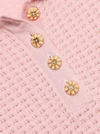 Cara Cara Women's Melody Pointelle-Knit Polo Top | Thumbnail 7 Cara Cara Women's Melody Pointelle-Knit Polo Top | Thumbnail 7