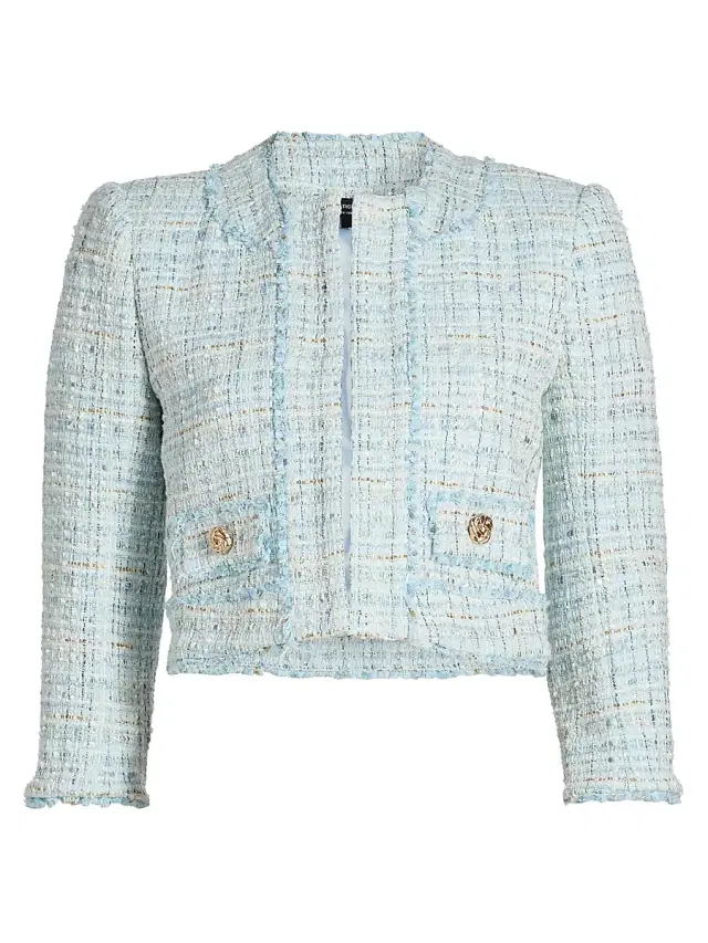 Generation Love Women's Salvador Tweed Blazer - Aqua Melange