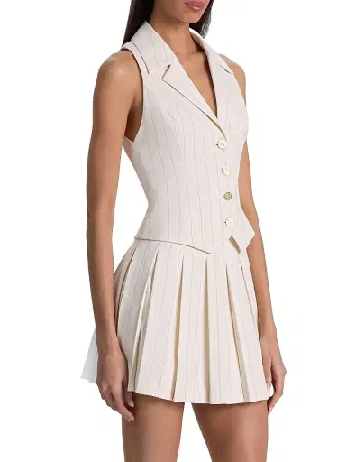 Alice + Olivia Women's Alicia Vest Pleated Minidress | Thumbnail 4 Alice + Olivia Women's Alicia Vest Pleated Minidress | Thumbnail 4